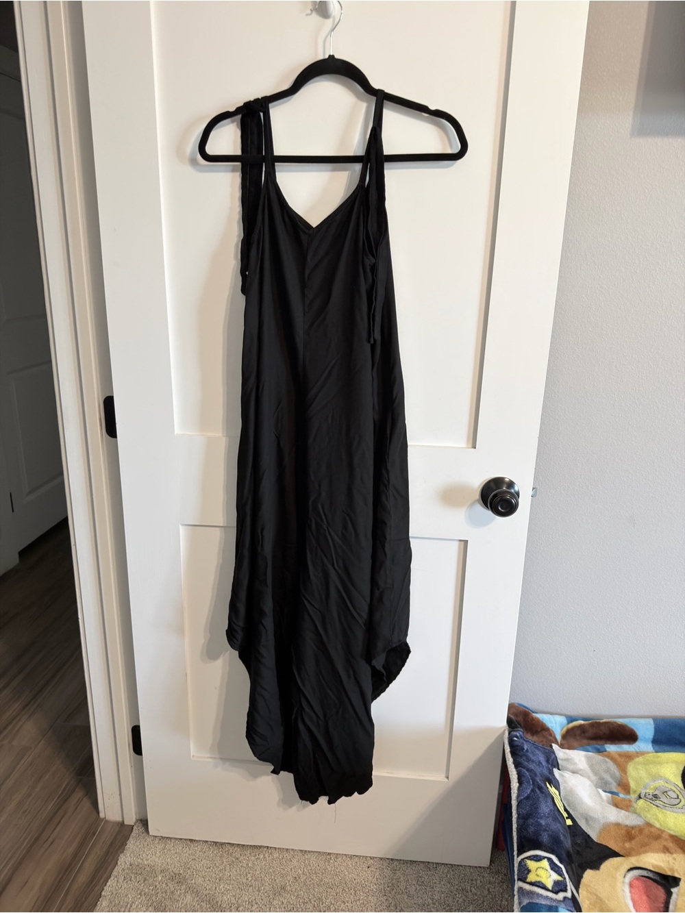 Vince Camuto Black Asymmetrical Tie-Strap Dress